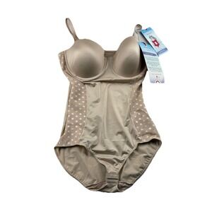 Spanx Assets Polka Dot Body Shaper Body Suit Size L NWT Red Hot Label